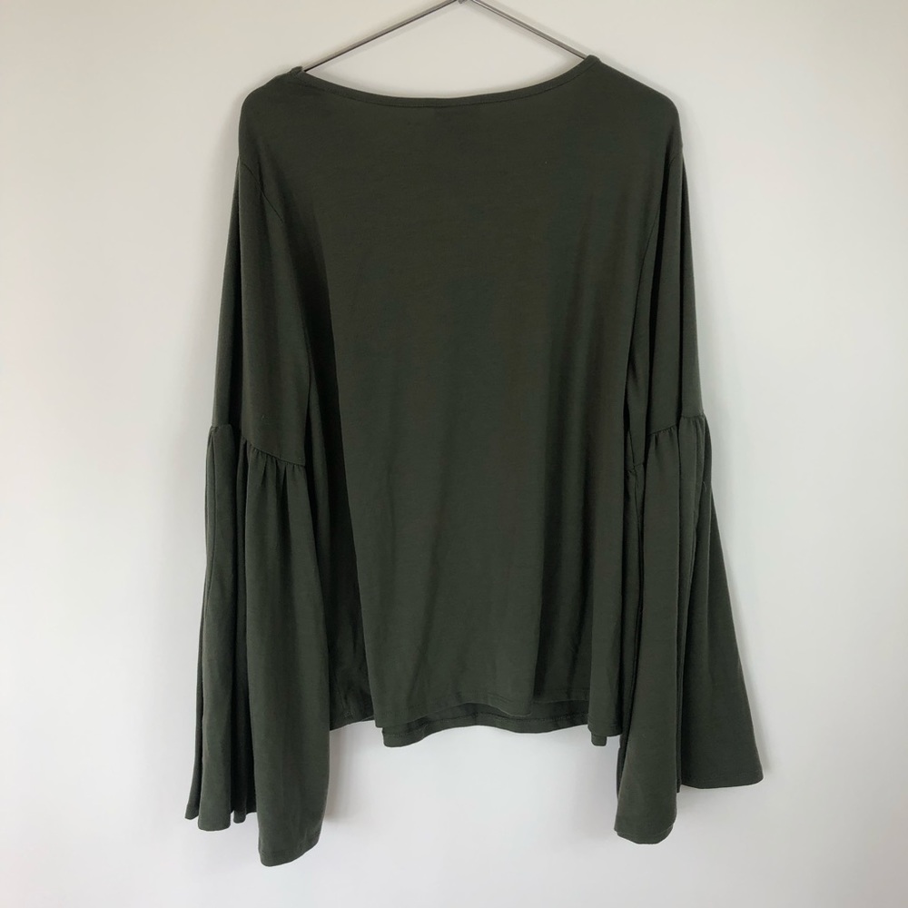 Ava and Viv olive green bell sleeve top - Picture 4 of 5